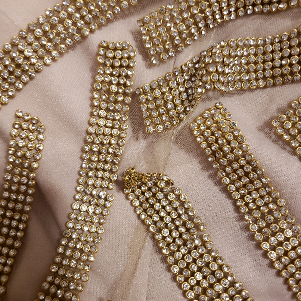 PARTY GOLD LONG DRESS WITH RHINESTONE SIZE 2XL - Picture 9 of 16